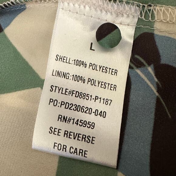 Dress Forum Long Sleeves V-neck Wrap Midi Dress Multicolor Green Size M NWT - Picture 7 of 8